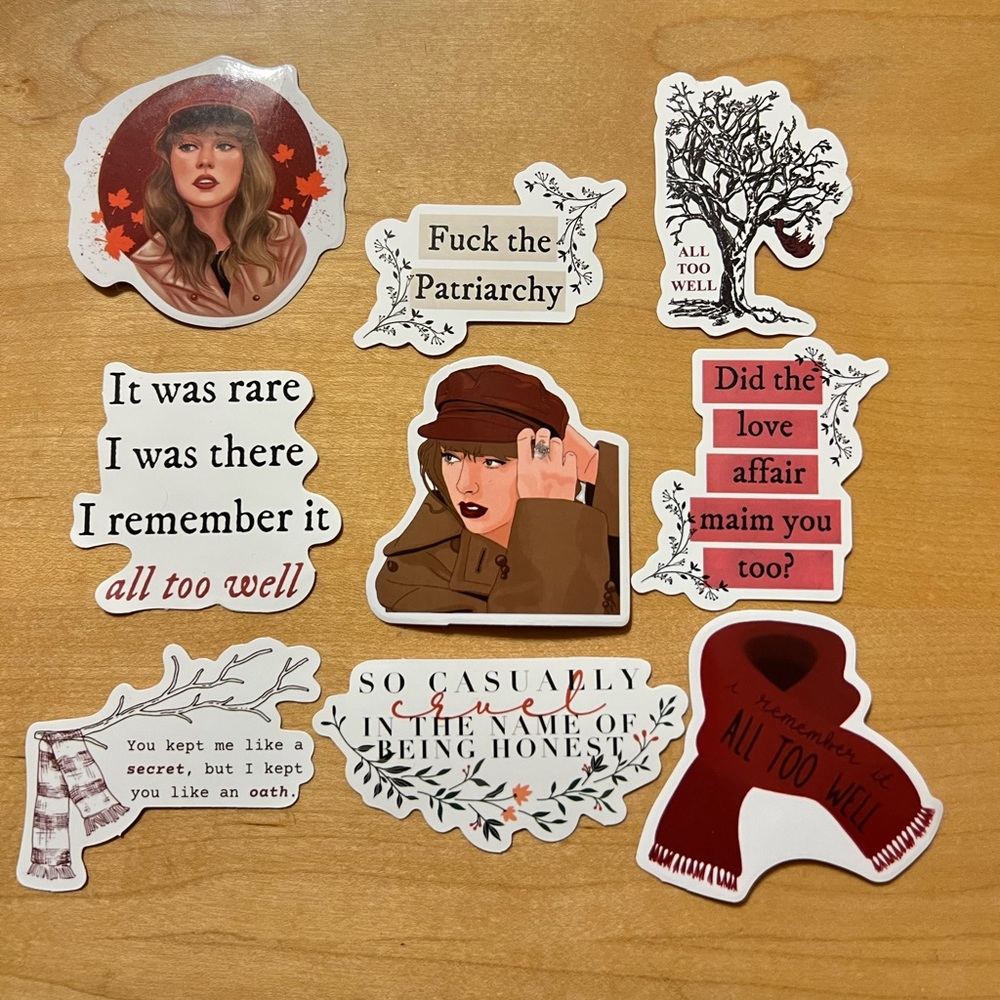 Taylor Swift All Too Well (10 Minute Version) Sticker Set (9)